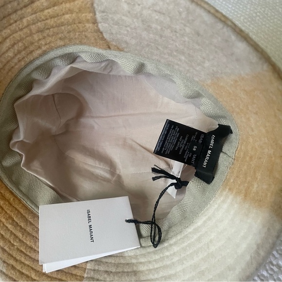 Isabel Marrant Wool Bucket Hat Haley Tan Cream Size M - Picture 6 of 12